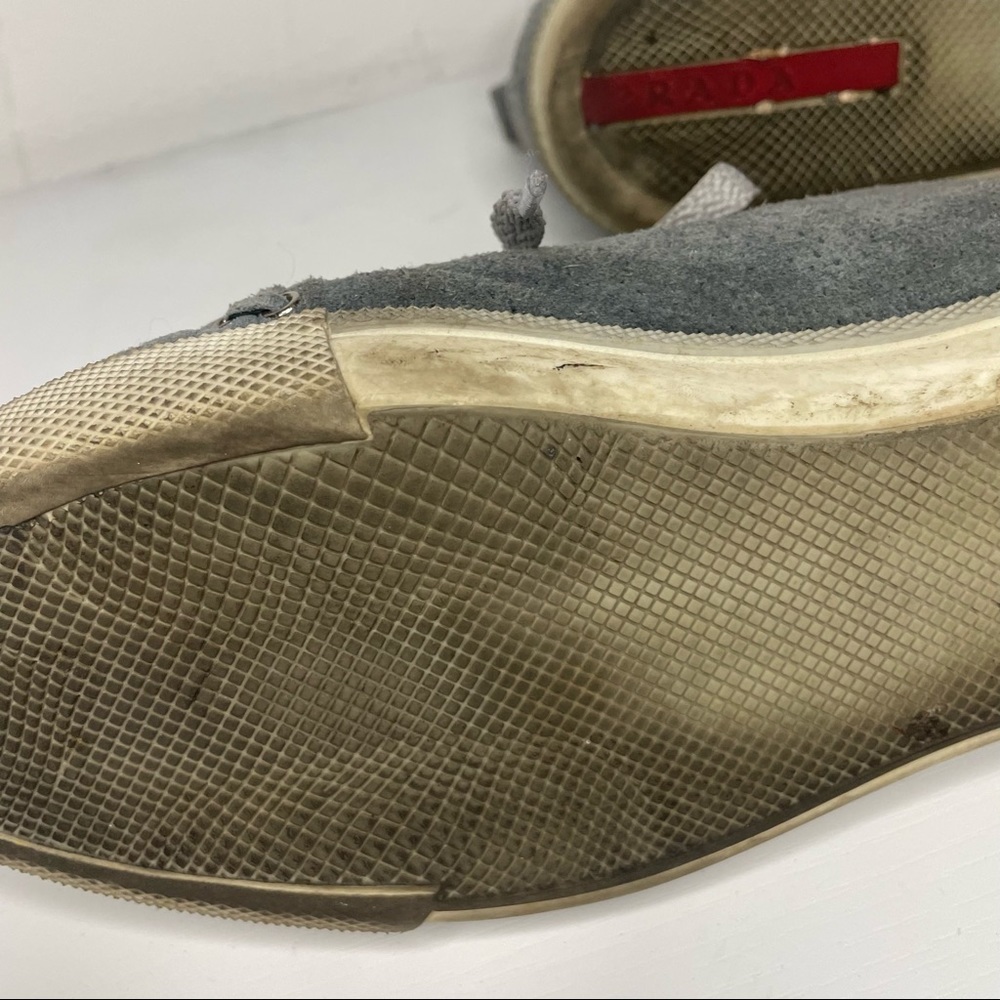 Prada Grey Suede Sneakers - Picture 7 of 7